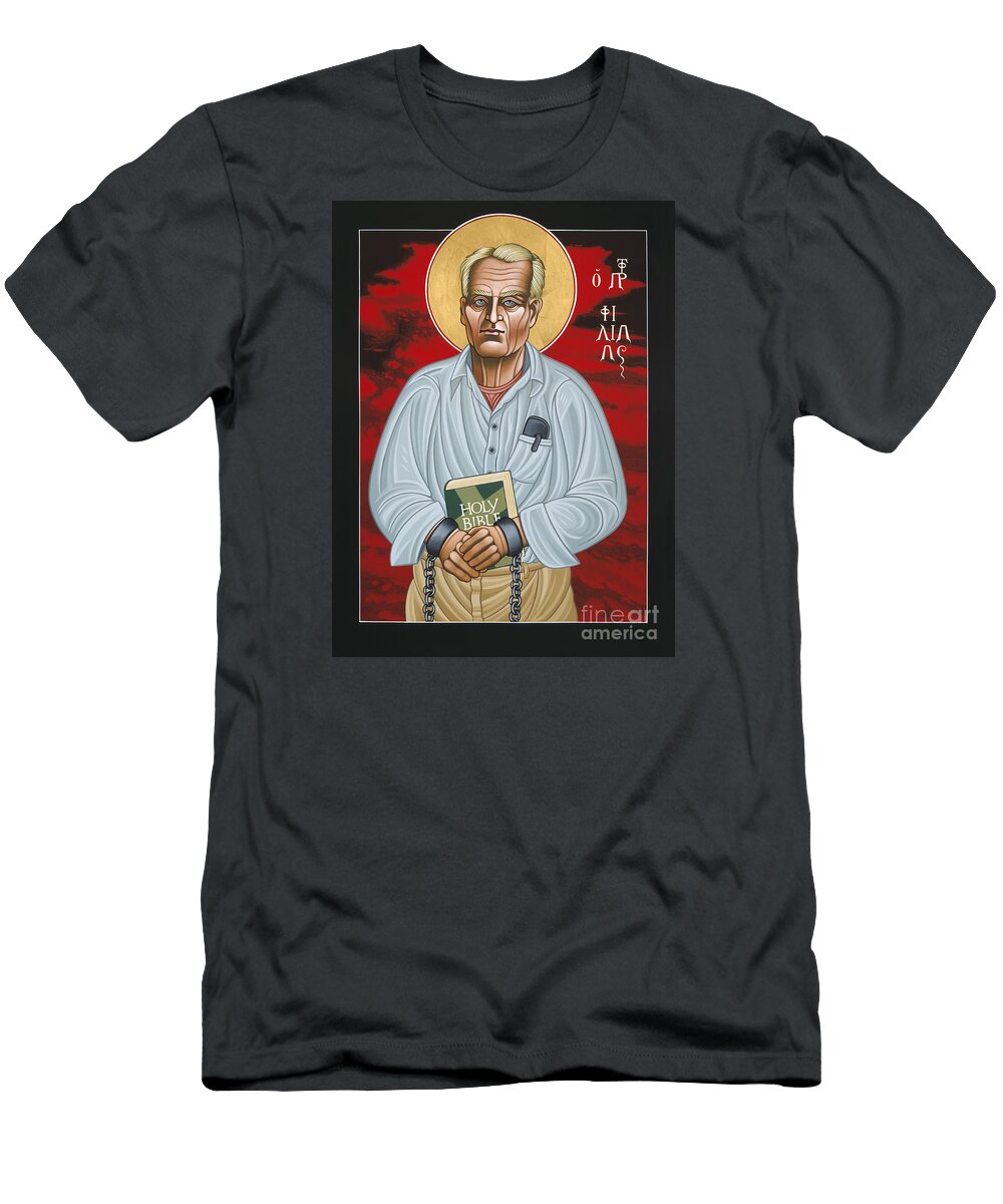 Holy Prophet Philip Berrigan Icon T-Shirt featuring the painting Holy Prophet Philip Berrigan 125 by William Hart McNichols