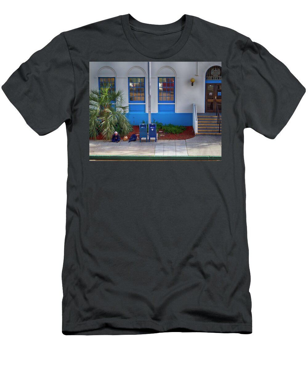 Homeless T-Shirt featuring the photograph Homeless With Mail by Hugh Smith