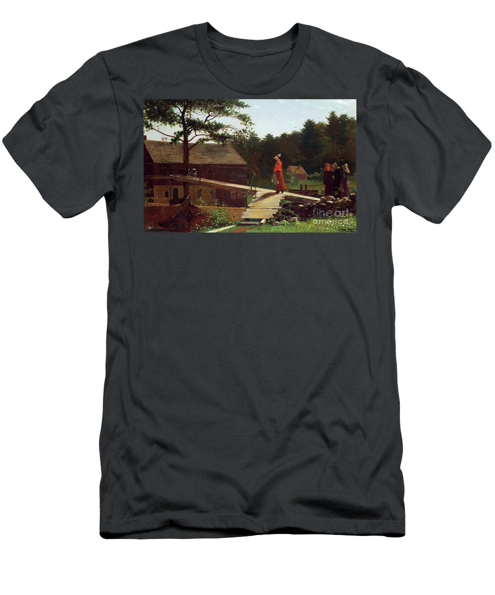 1870 T-Shirt featuring the painting HOMER, MORNING BELL, 1870 - To License For Professional Use Visit Granger.com by Granger