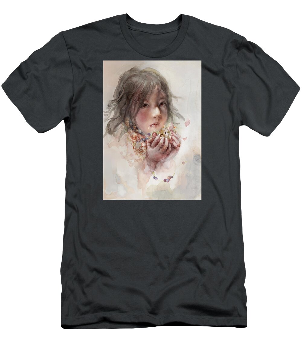 Portrait T-Shirt featuring the digital art Hope by Te Hu