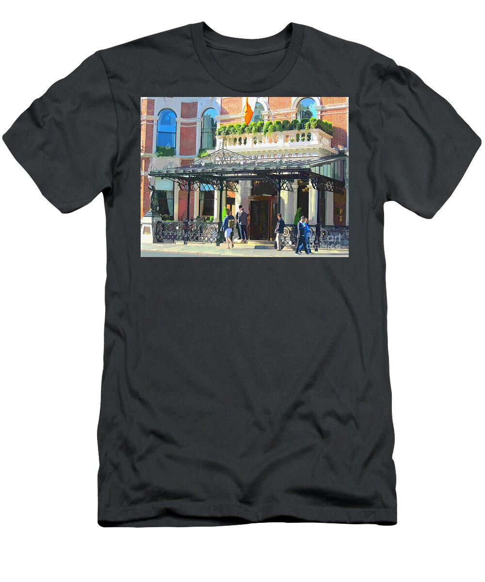 Hotel Shelbourne T-Shirt featuring the photograph Our wedding at Shelbourne hotel dublin city ireland, summer 2016wall art by Mary Cahalan Lee - aka PIXI
