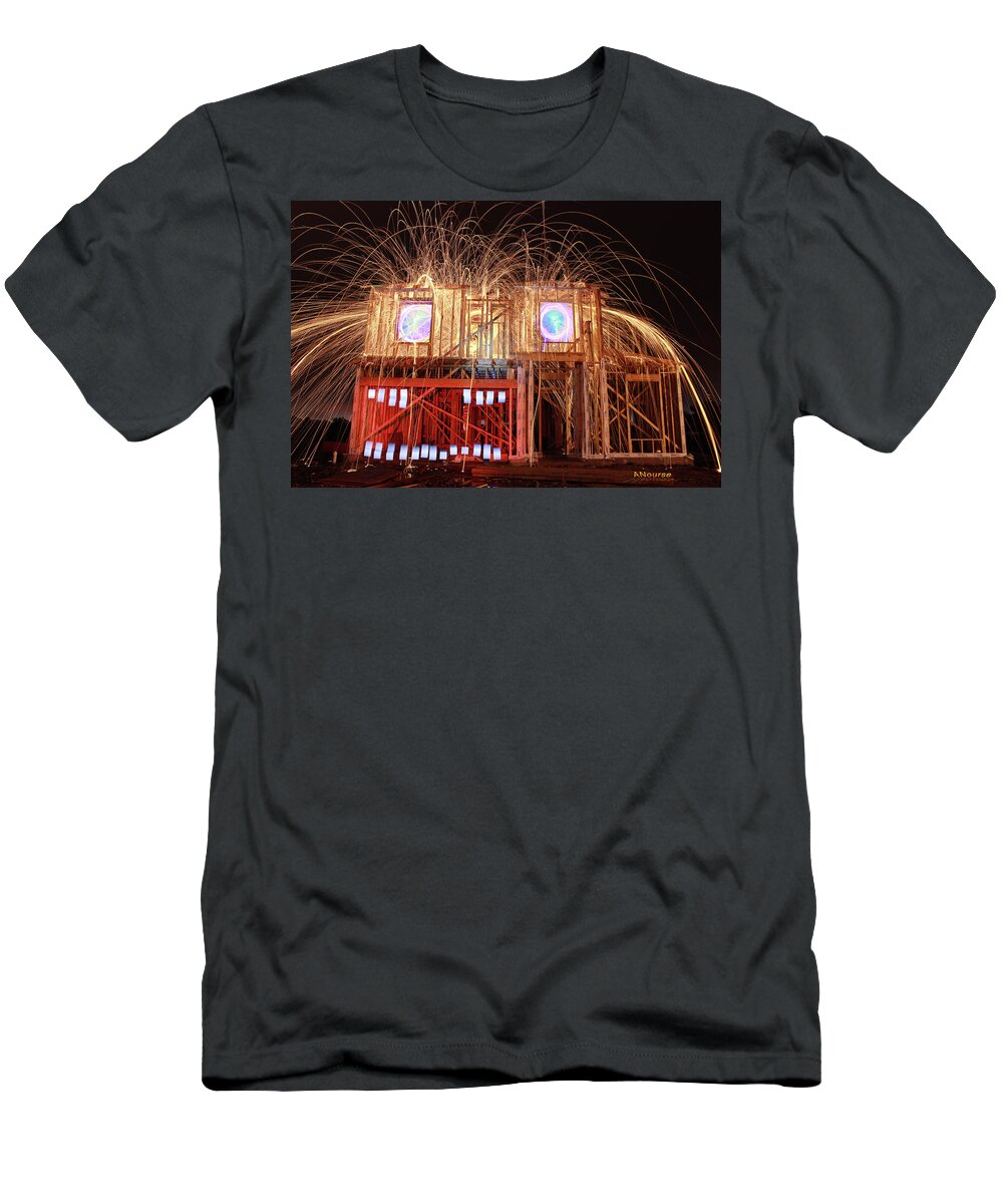 Lightpainting T-Shirt featuring the photograph House Head 24 by Andrew Nourse