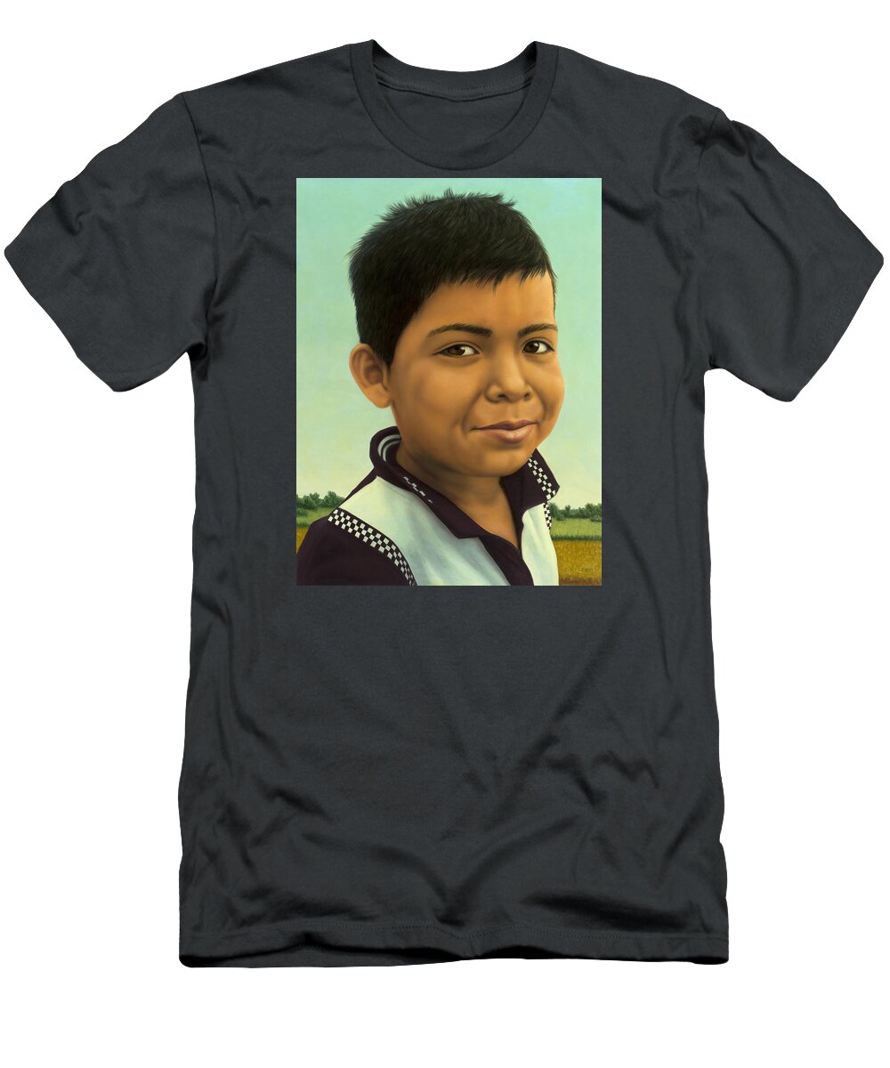 Boy T-Shirt featuring the painting Human-Nature #43 by James W Johnson