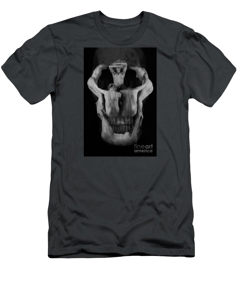 Artistic Photographs T-Shirt featuring the photograph Human skull by Robert WK Clark