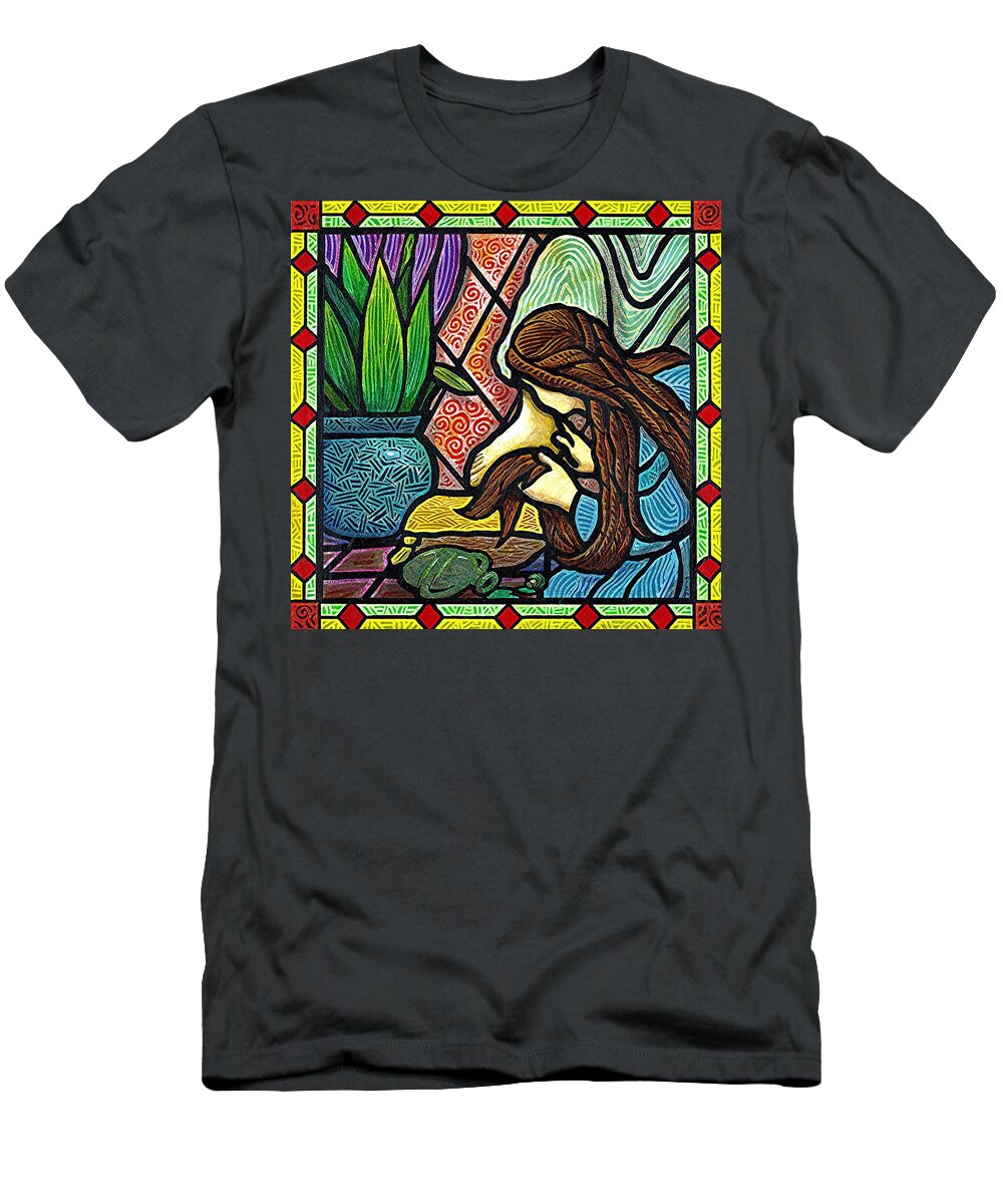 Jesus T-Shirt featuring the painting Humble Adoration by Jim Harris