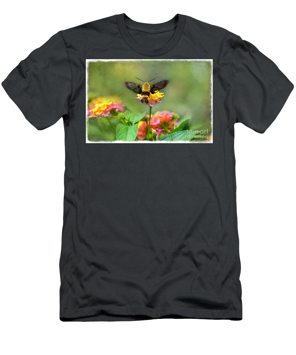 Moth T-Shirt featuring the photograph Hummingbird Moth 1 by Debbie Portwood