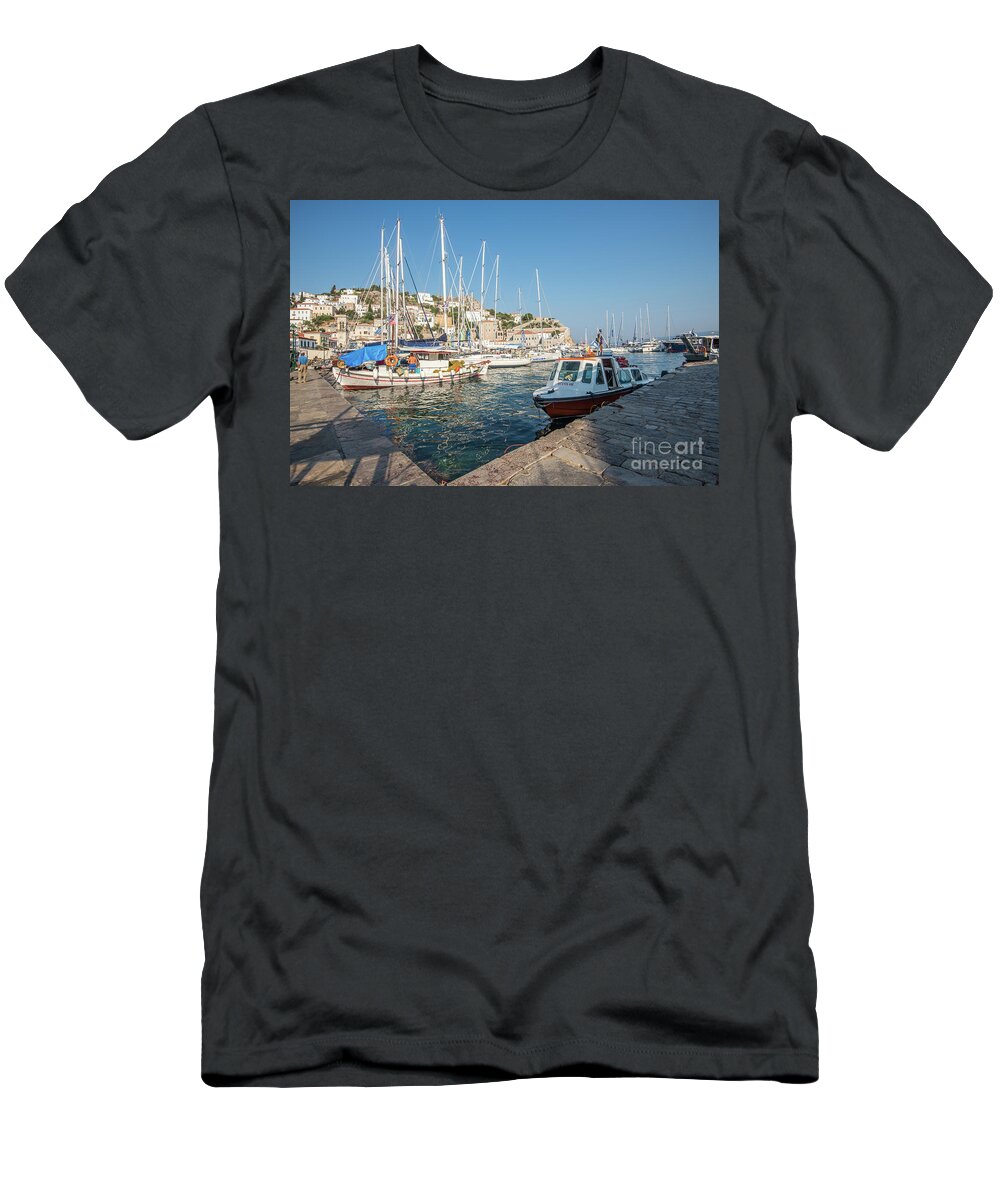 Aegis T-Shirt featuring the photograph Hydra habour by Hannes Cmarits