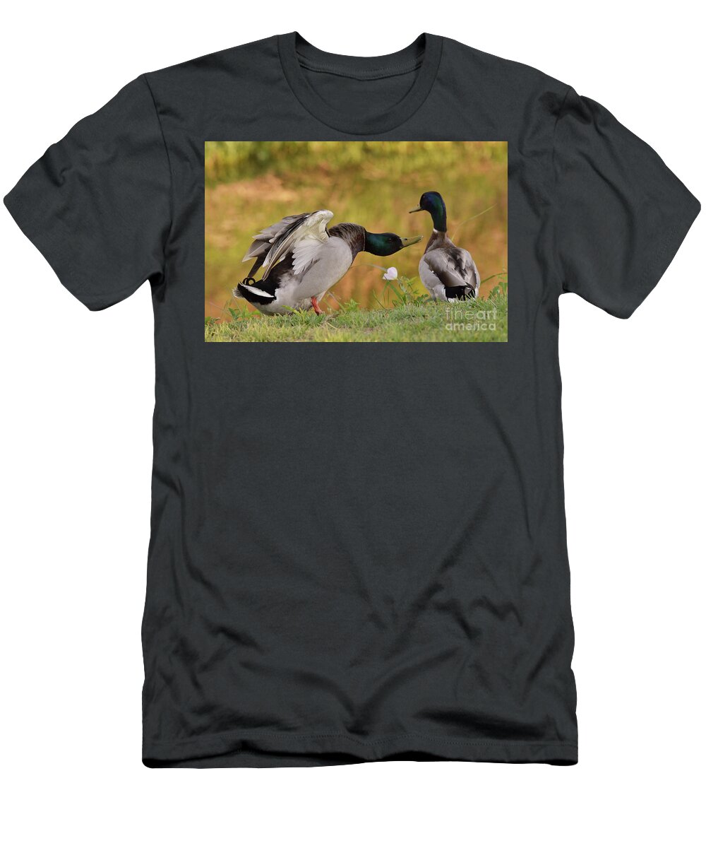 Duck T-Shirt featuring the photograph I Am In Charge Here by Debby Pueschel