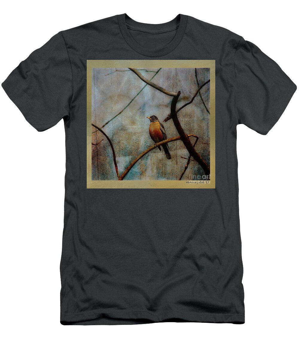 Birds T-Shirt featuring the photograph I am one tough bird by Rene Crystal