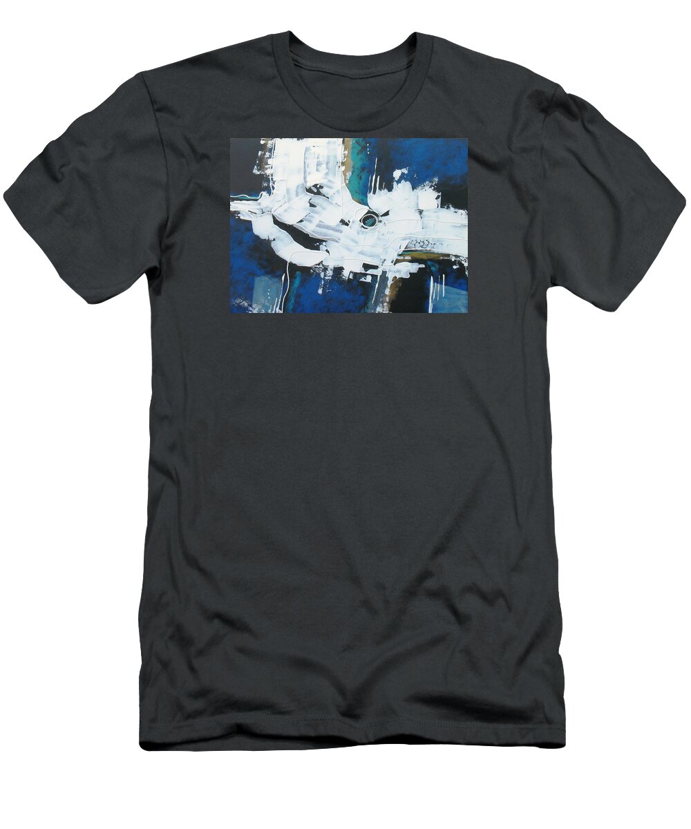 Abstract T-Shirt featuring the painting I See the White One by Louise Adams