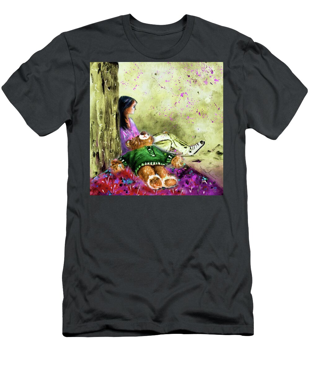 Truffle Mcfurry T-Shirt featuring the painting I Want To Lay You Down In A Bed Of Roses by Miki De Goodaboom
