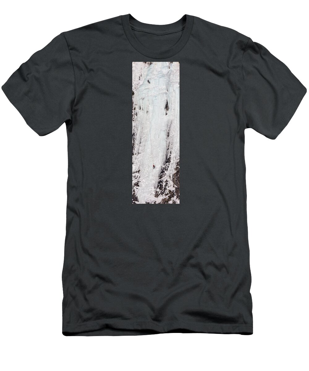Ice T-Shirt featuring the photograph Ice Climbing by Tim Kirchoff