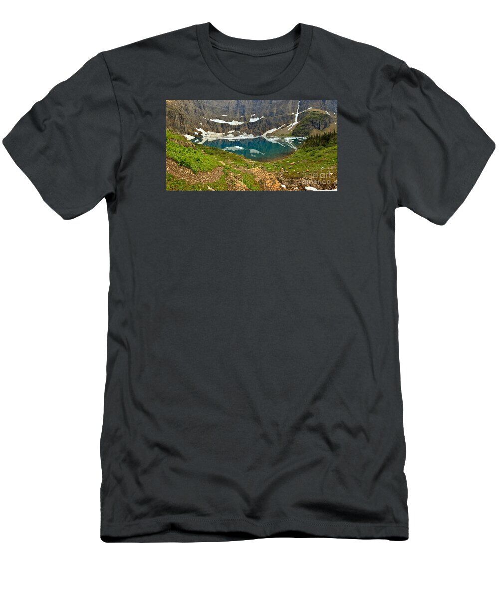 Iceberg Lake Glacier T-Shirt featuring the photograph Iceberg Lake Glacier by Adam Jewell