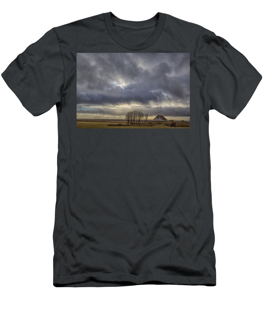 Buildings T-Shirt featuring the tapestry - textile Iceland Buildings by Kathy Adams Clark
