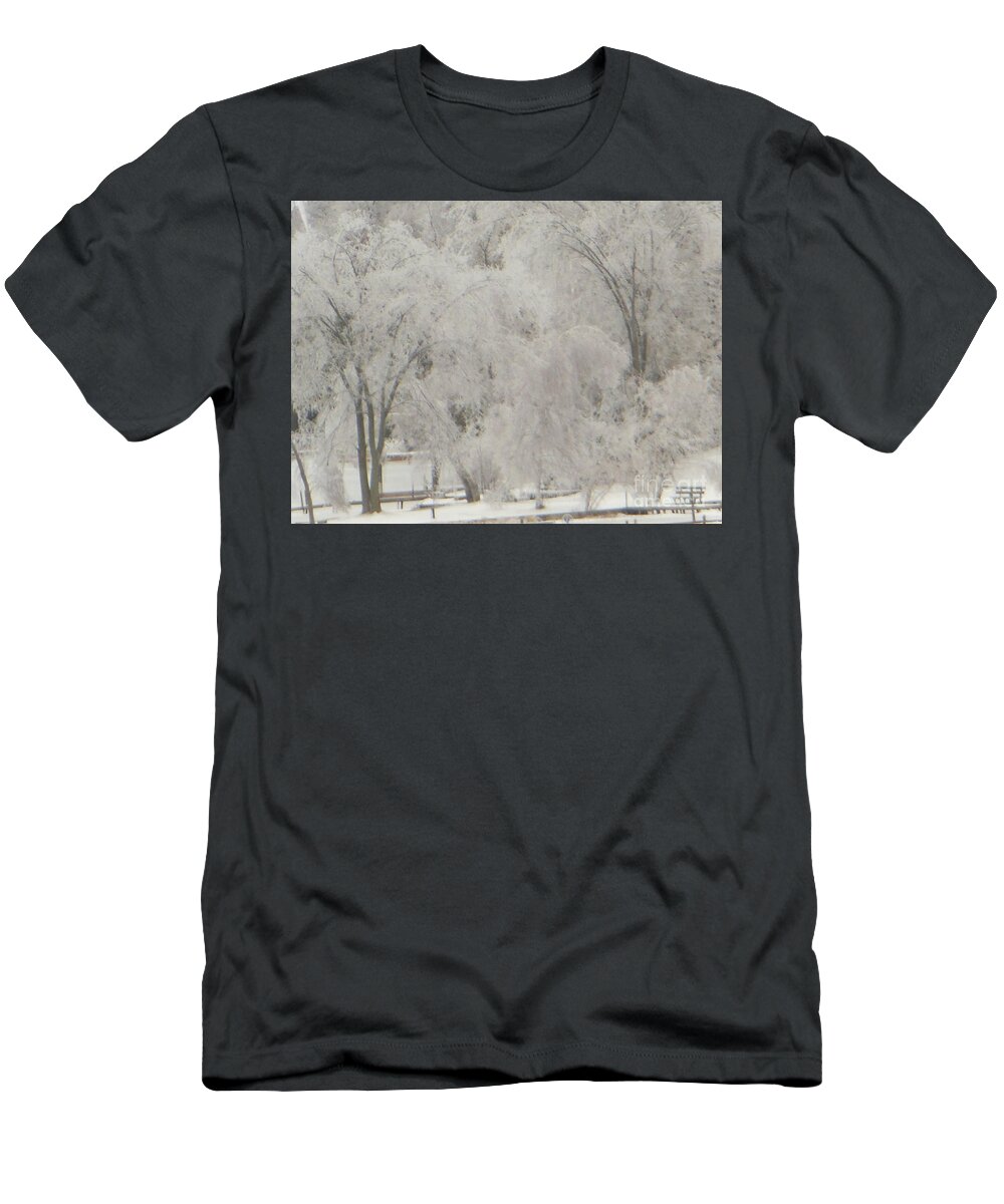 Icy T-Shirt featuring the photograph Icy Trees by Rockin Docks Deluxephotos