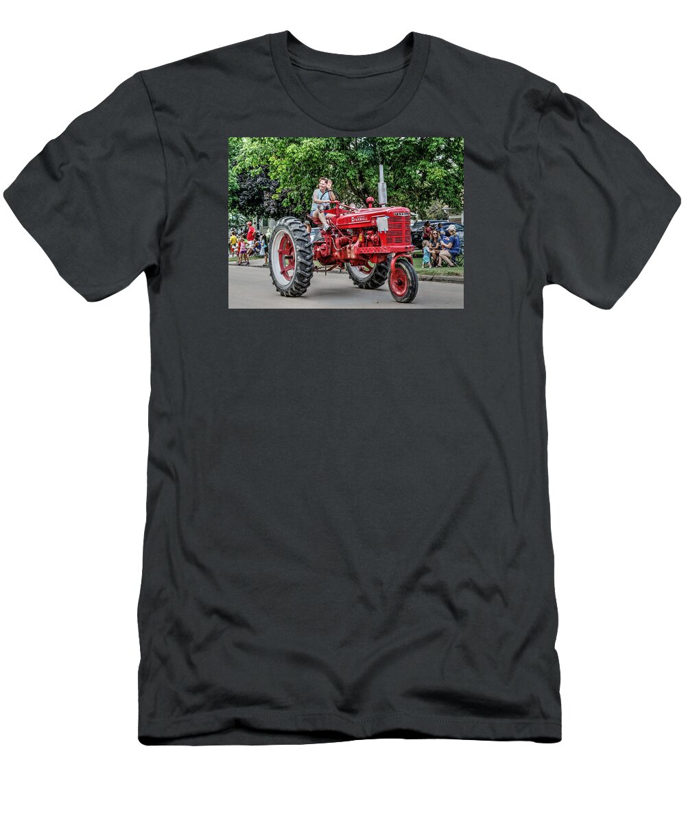 Farmall T-Shirt featuring the photograph If It Ain't Red It Stays In The Shed by J Laughlin
