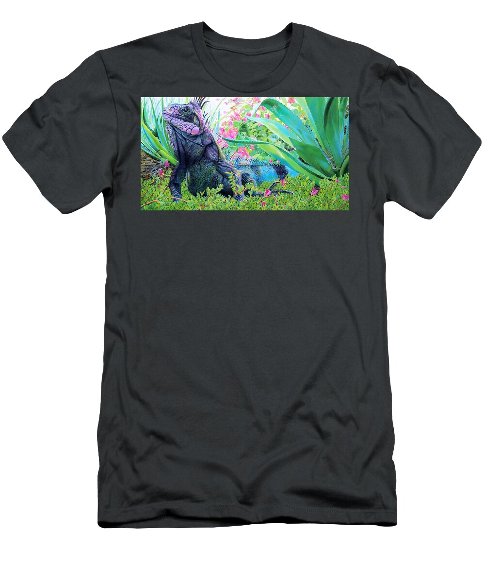 Lizard T-Shirt featuring the painting Iguana by Denny Bond