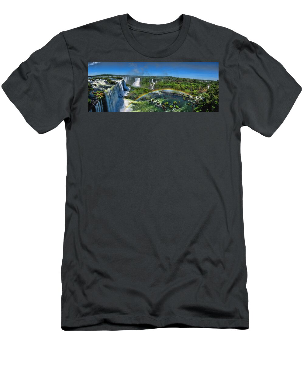 Iguazu Falls T-Shirt featuring the photograph Iguazu Panorama by David Gleeson