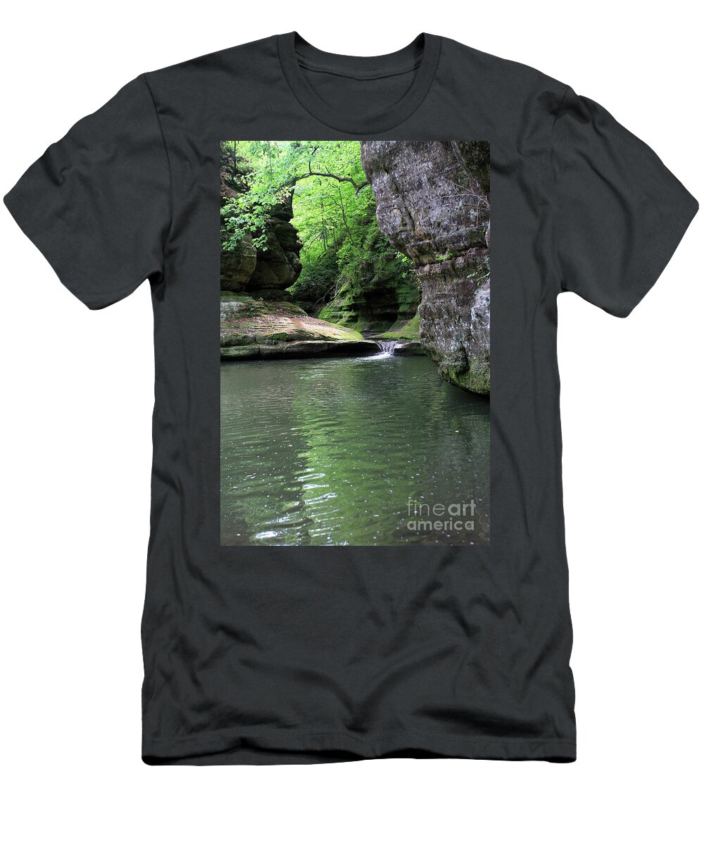 Starved Rock State Park T-Shirt featuring the photograph Illinois Canyon Summer by Paula Guttilla