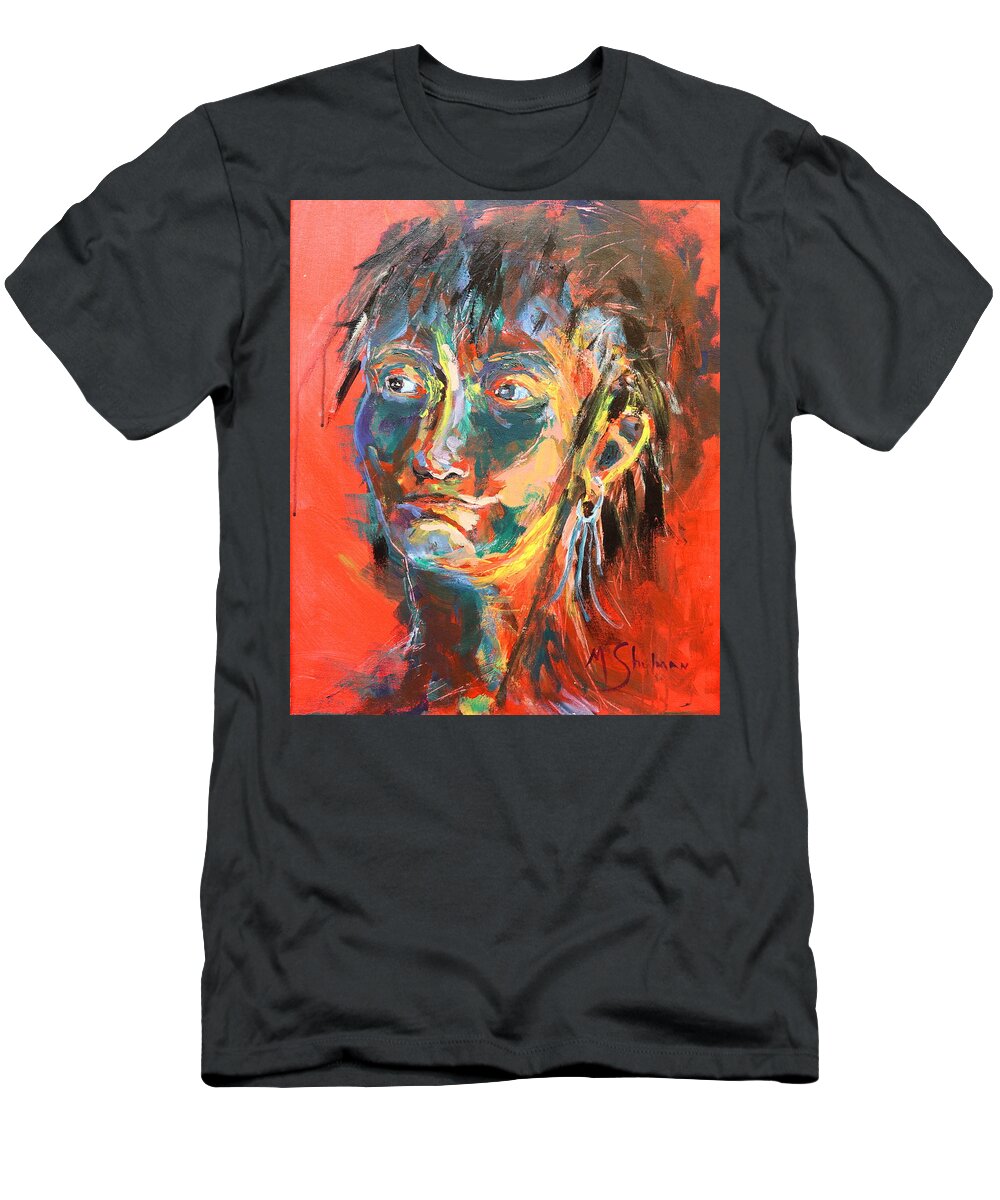 Portrait T-Shirt featuring the painting I'm good by Madeleine Shulman