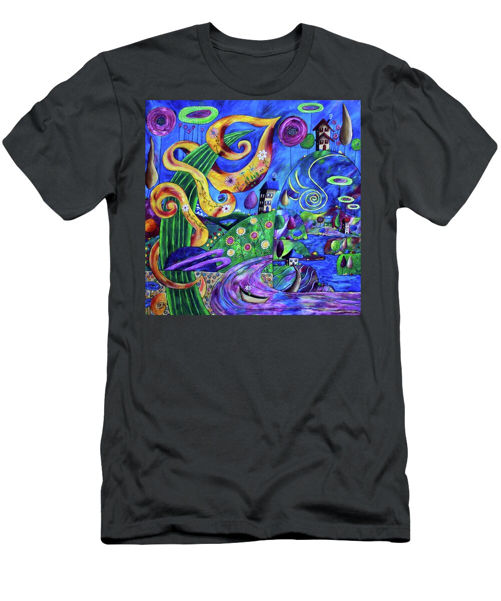 Whimsical T-Shirt featuring the painting Imaginaria by Winona's Sunshyne