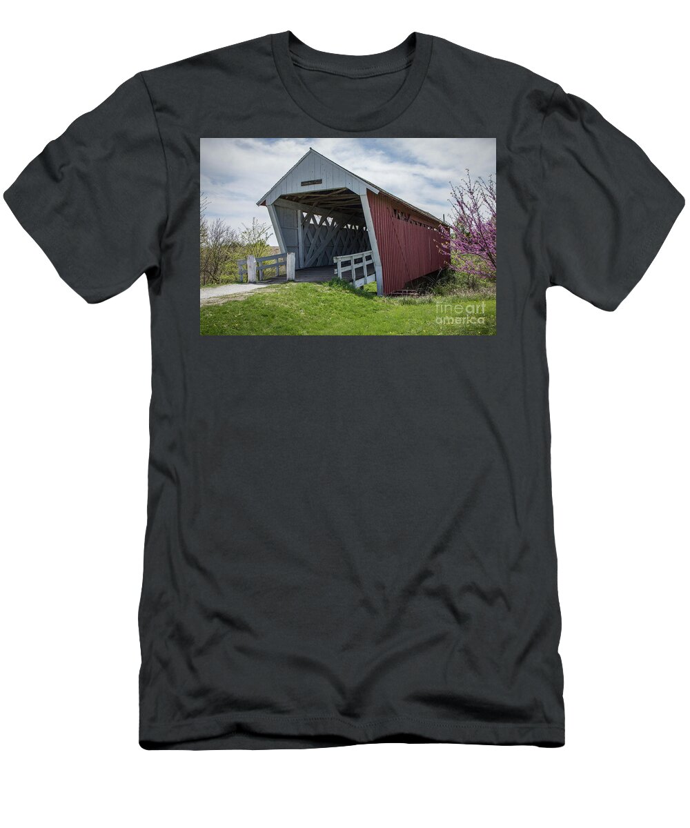 Architecture T-Shirt featuring the photograph Imes Covered Bridge 2 by Teresa Wilson