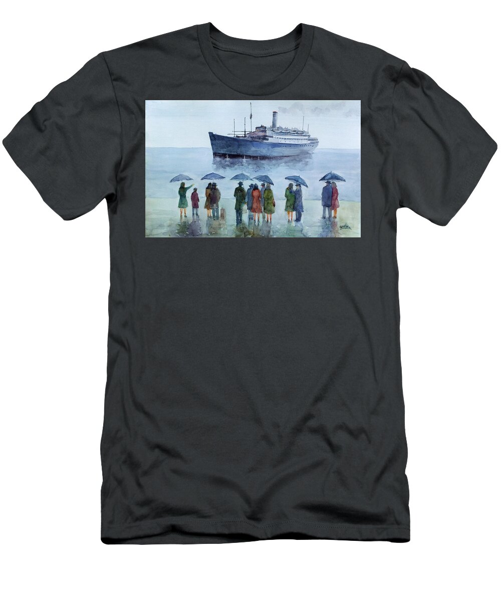 Immigrate T-Shirt featuring the painting Immigration... by Faruk Koksal