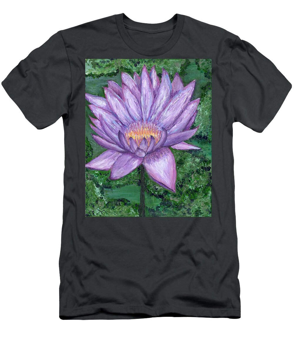 Water Lily T-Shirt featuring the painting In Full Blooom by Alice Faber