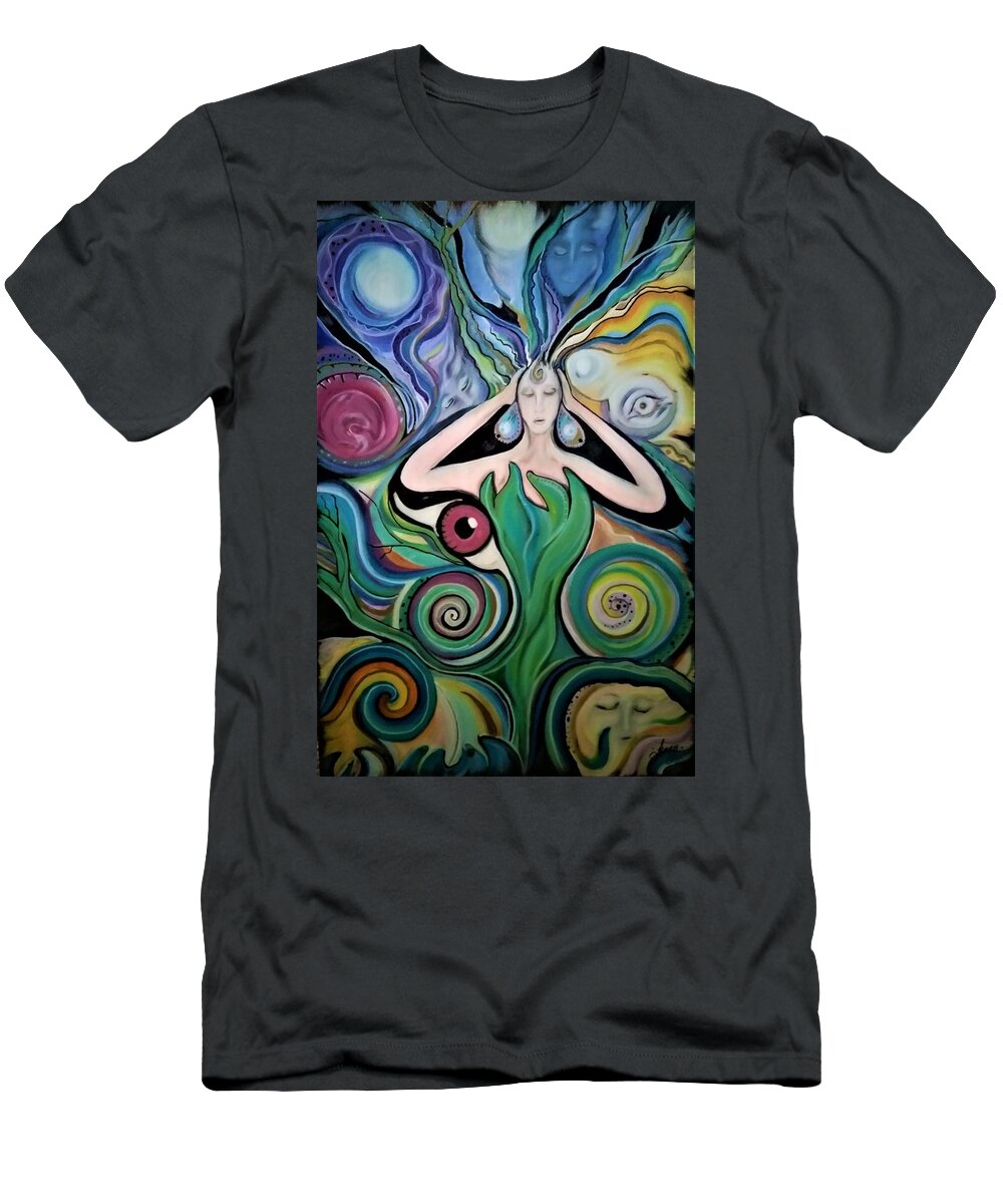 Nymph T-Shirt featuring the painting In Spire It by Tracy Mcdurmon