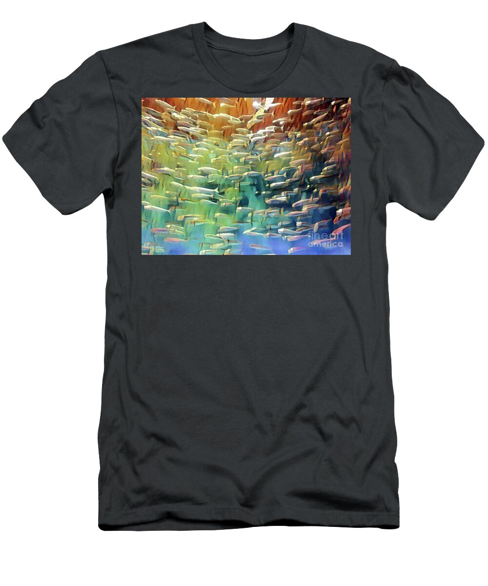 Jmacnairart T-Shirt featuring the digital art In the Fish Bowl by Jackie MacNair