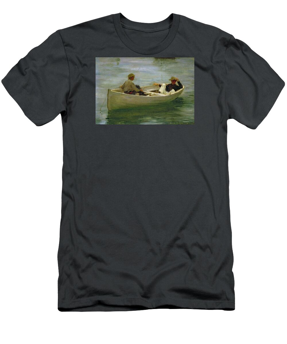 Rowing T-Shirt featuring the painting In the Rowing Boat by Henry Scott Tuke