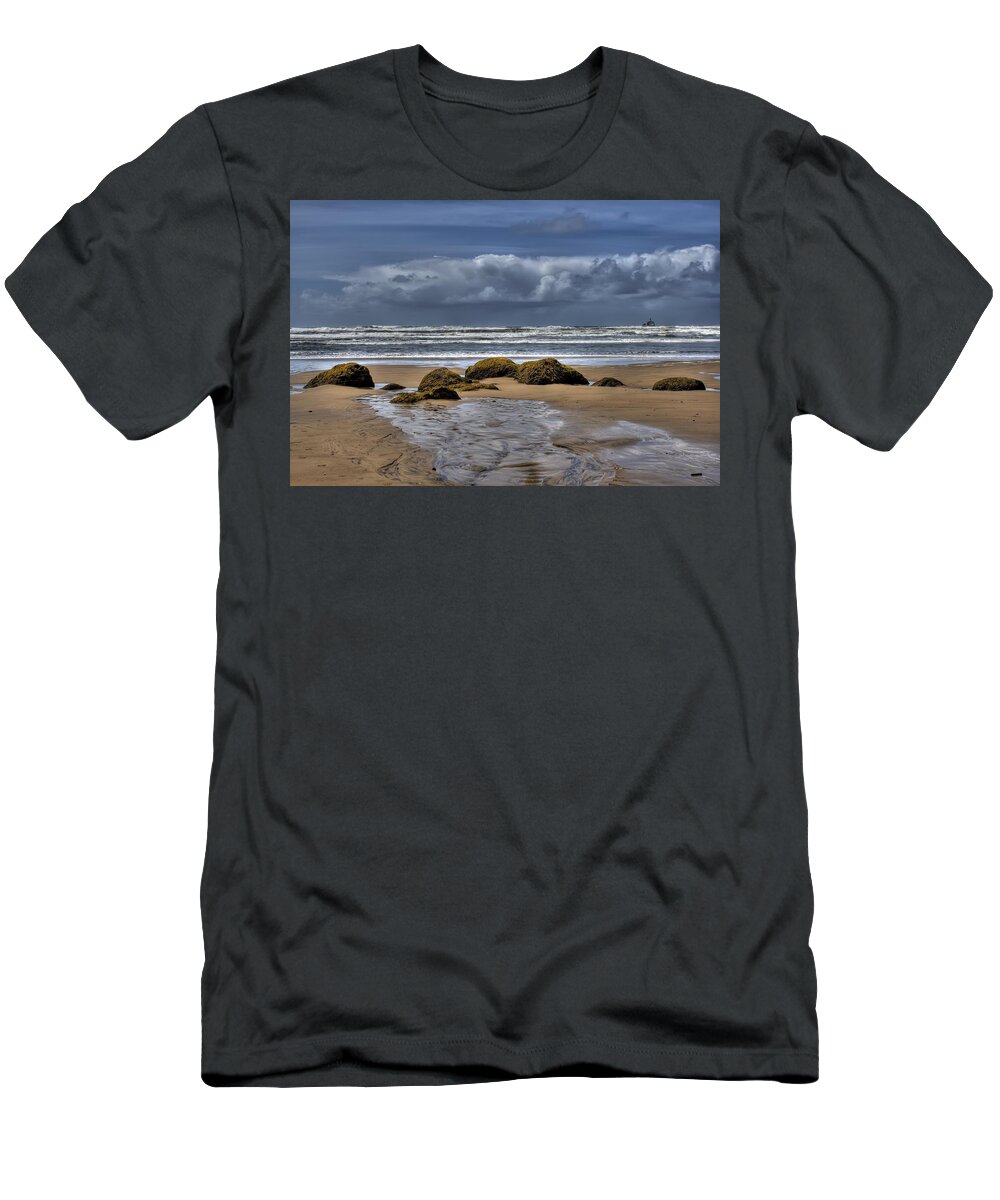 Hdr T-Shirt featuring the photograph Indian Beach by Brad Granger