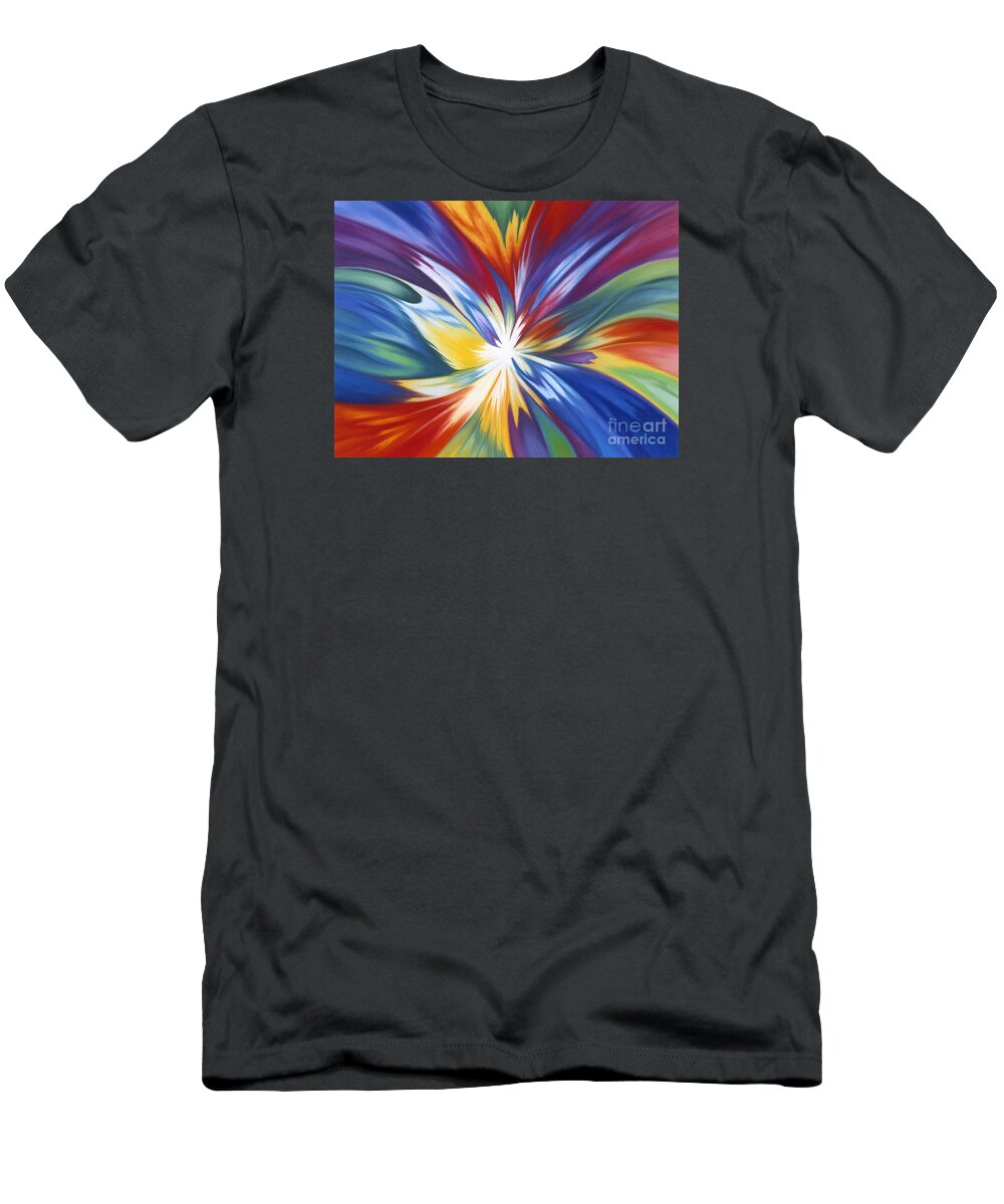 Abstract T-Shirt featuring the painting Infinite Life Force by Lucy Arnold