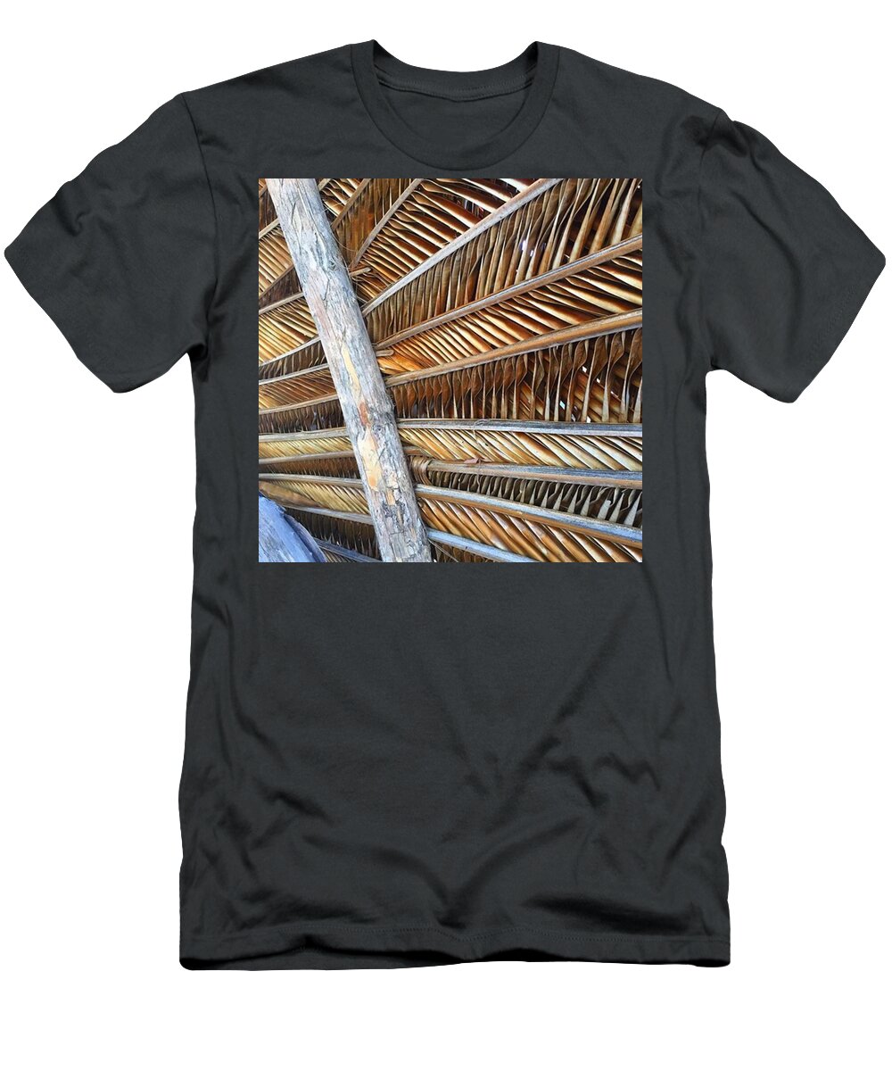 Big Island T-Shirt featuring the photograph Palm thatch detail by Eugene Evon