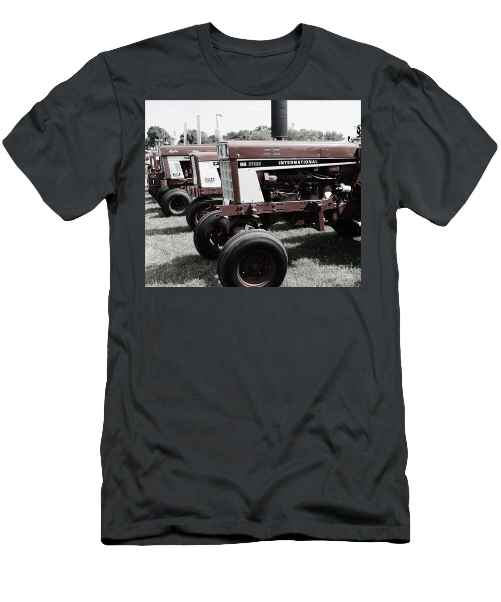 Tractors T-Shirt featuring the photograph International line up by Meagan Visser