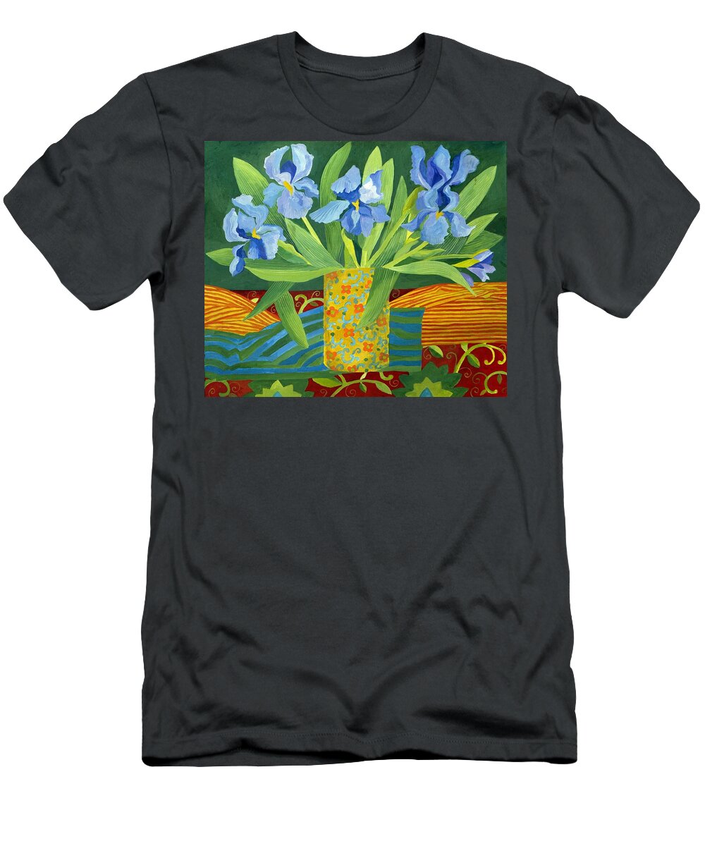 Iris T-Shirt featuring the painting Iris by Jennifer Abbot