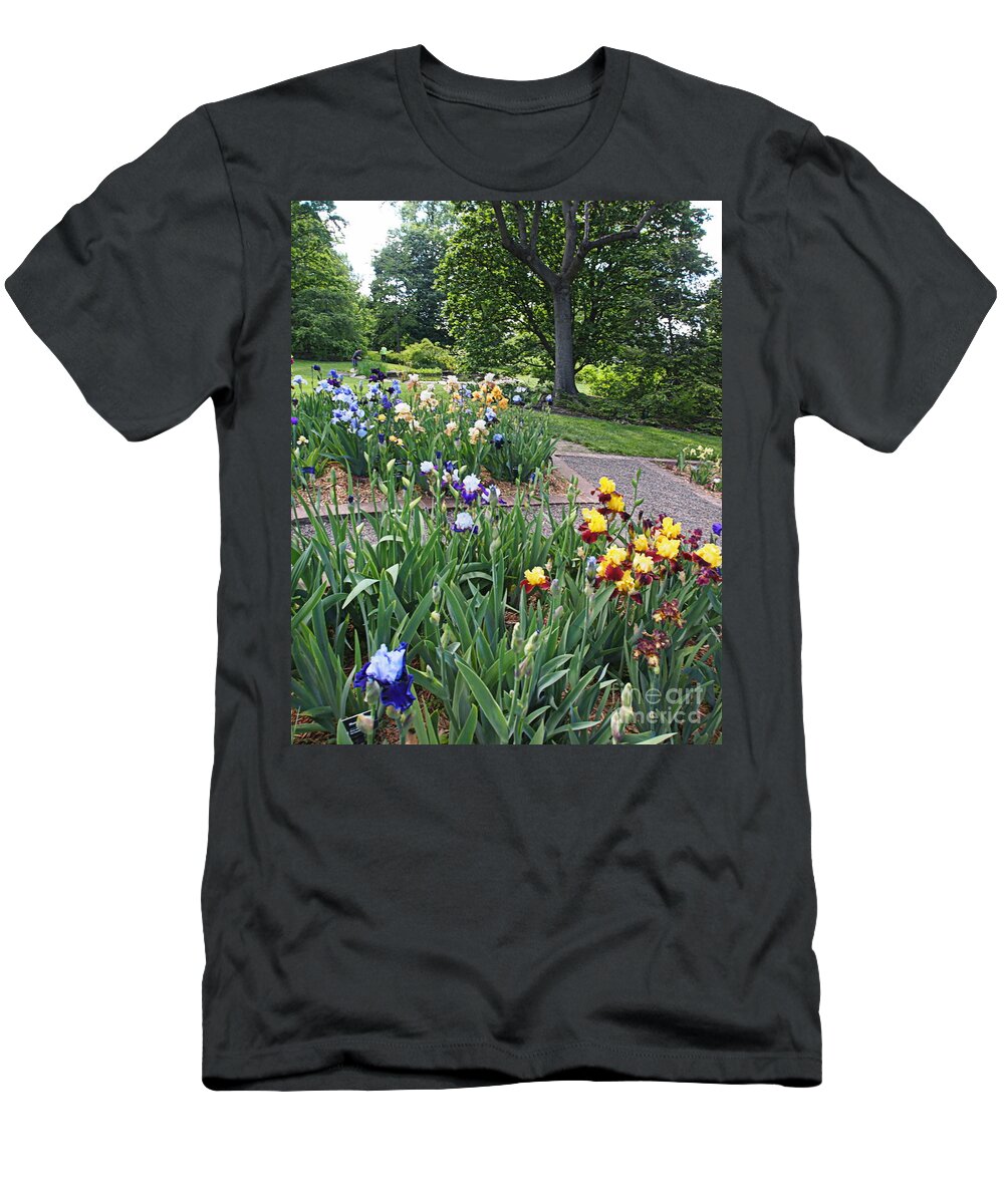 Photography T-Shirt featuring the photograph Iris with Trees by Nancy Kane Chapman