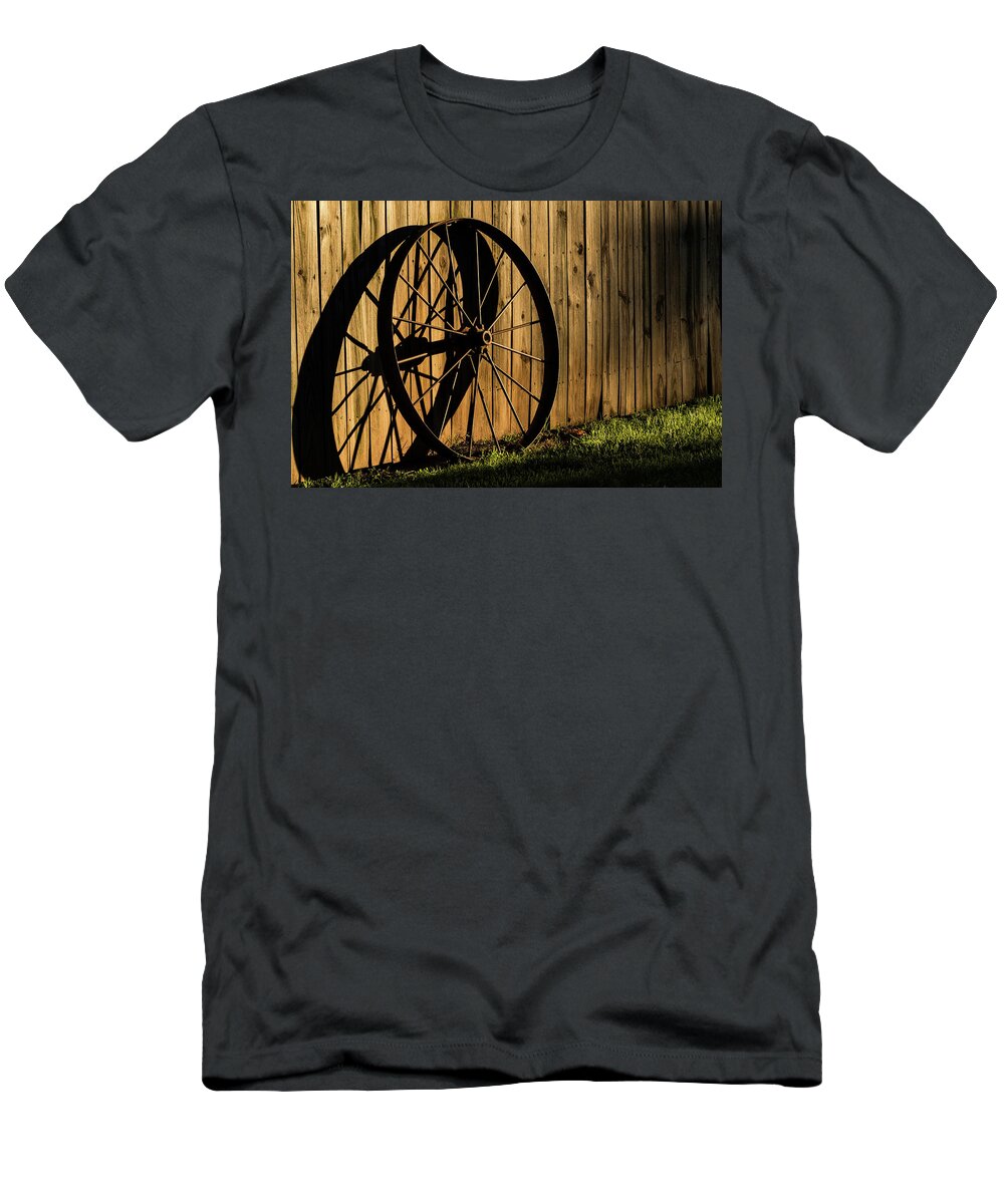 Jay Stockhaus T-Shirt featuring the photograph Iron Wheel by Jay Stockhaus
