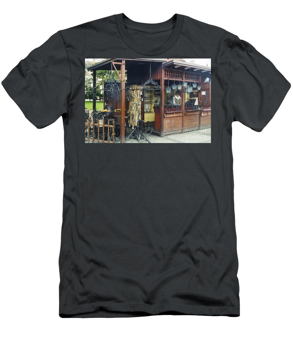 Old Town Square Booth T-Shirt featuring the photograph Iron Work by Bob Phillips