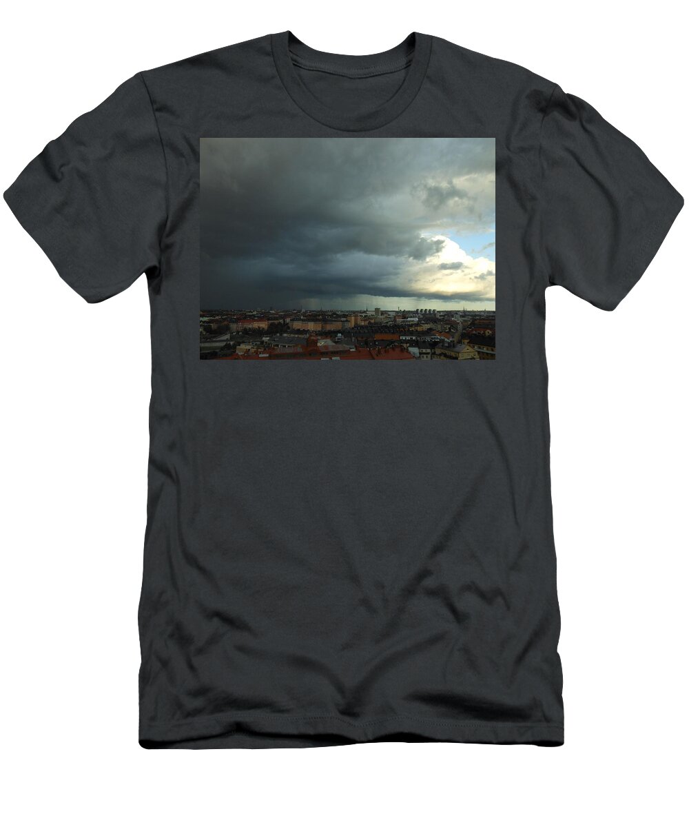 View Over Town. Bad Weather Is Clearing. T-Shirt featuring the photograph It Gets Better by Ivana Westin