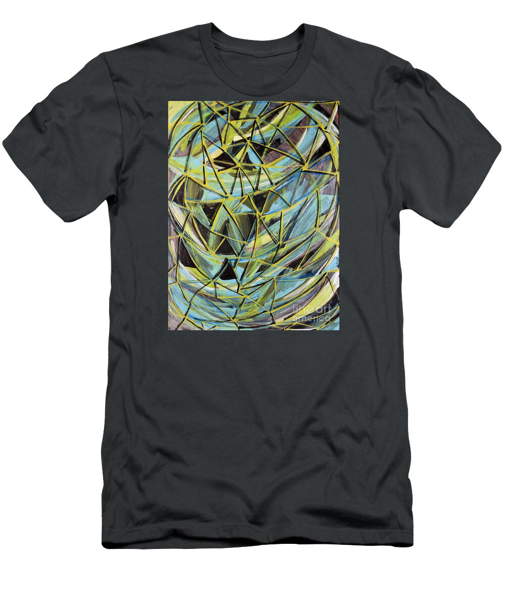 Jungle Gym T-Shirt featuring the painting It's a Jungle Gym Not a Ladder by Rebecca Weeks
