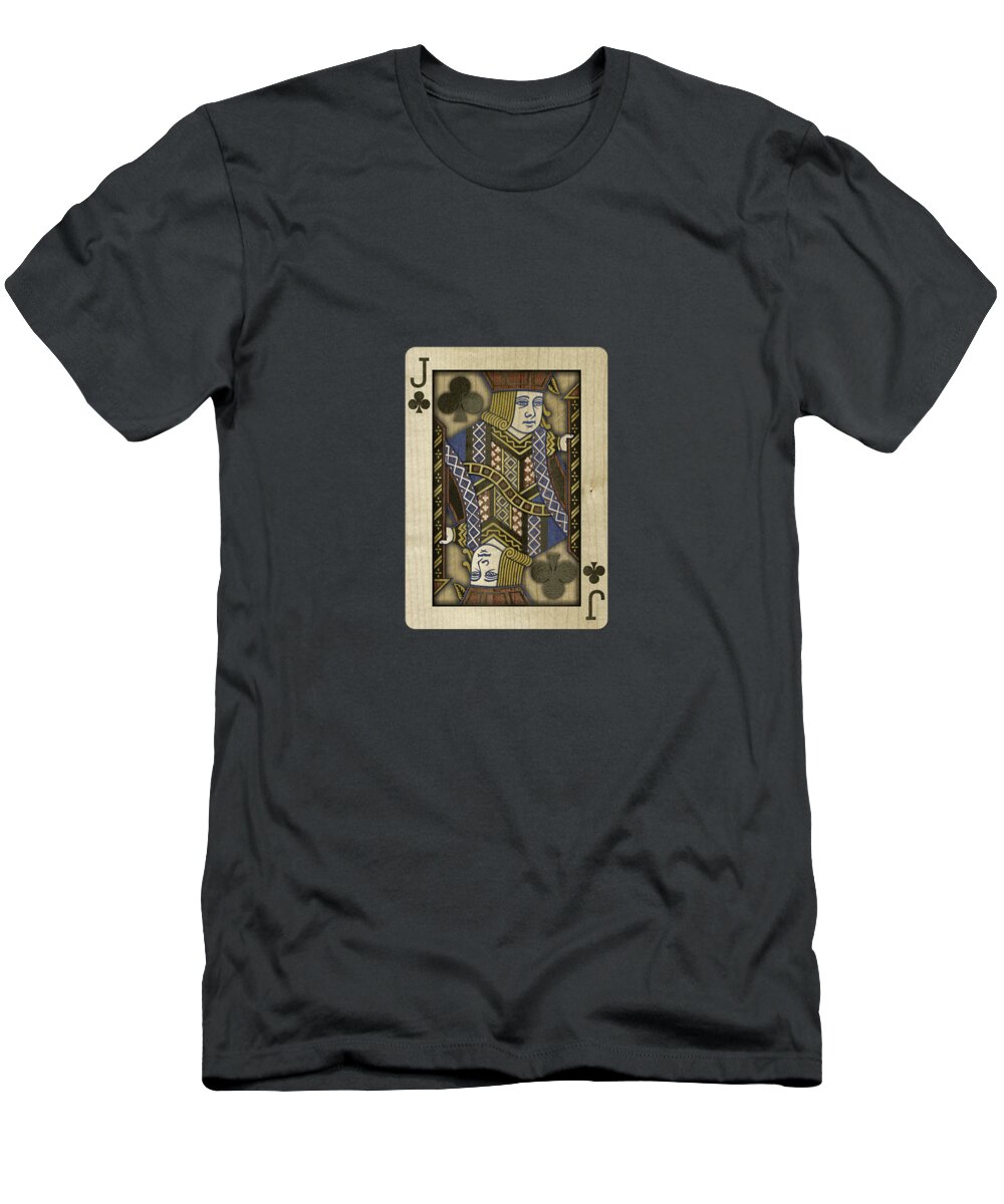 Boards T-Shirt featuring the photograph Jack of Clubs in Wood by YoPedro