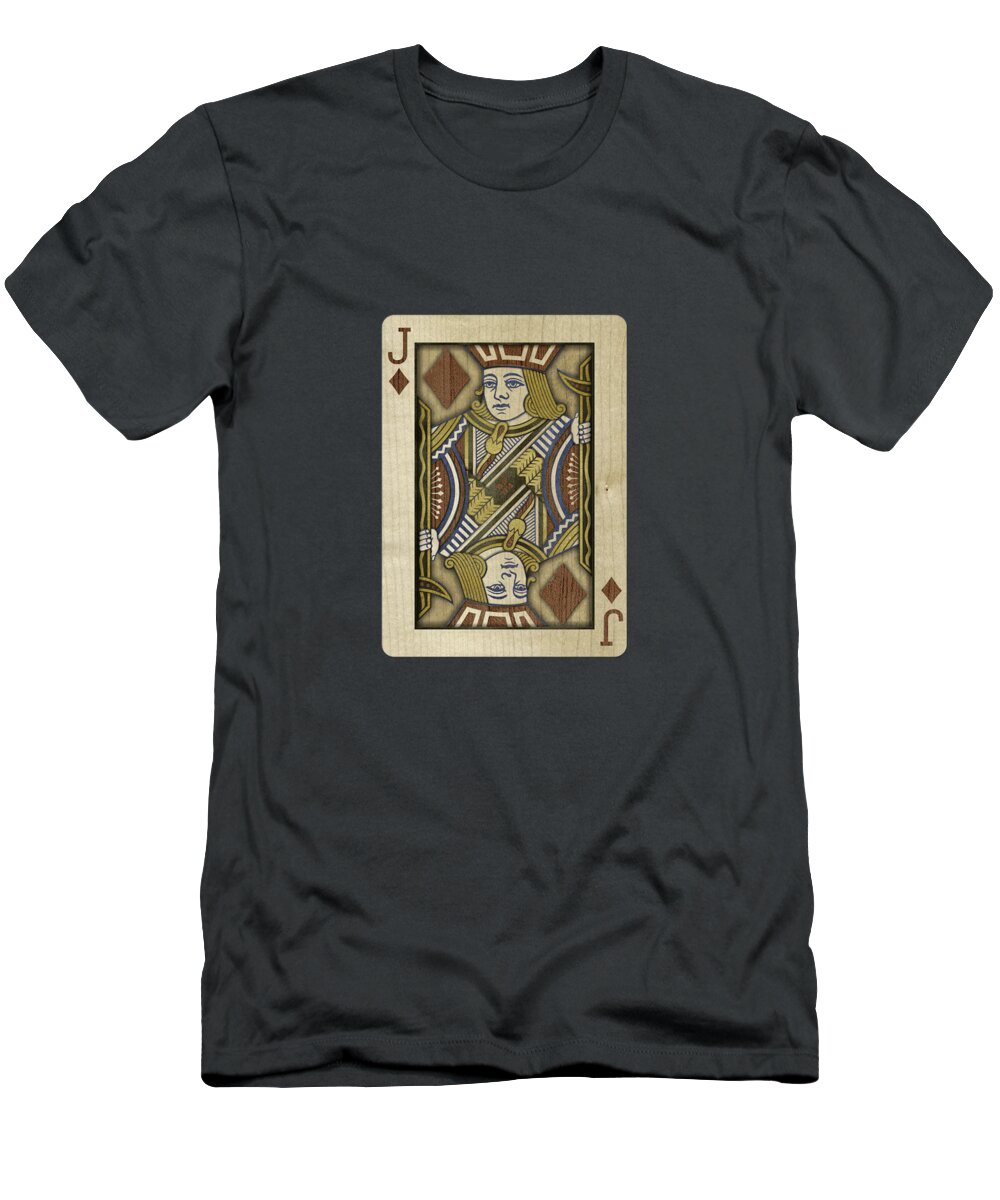 Game T-Shirt featuring the photograph Jack of Diamonds in Wood by YoPedro
