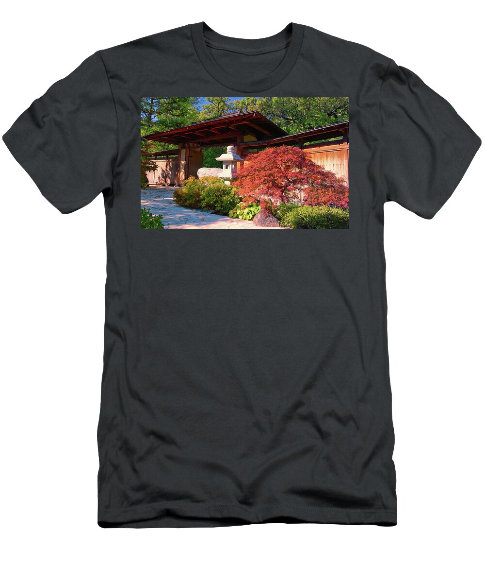 Zen T-Shirt featuring the photograph Japanese Garden Entrance by Lawrence Knutsson