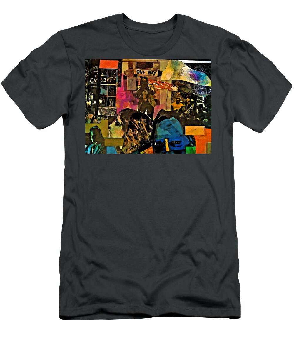 Jazz T-Shirt featuring the mixed media Jazz Club by Joe Roache