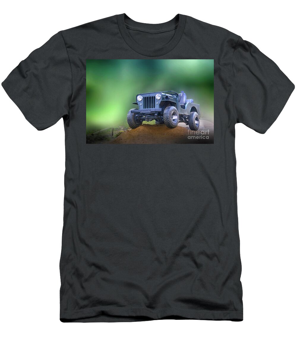 Automobile T-Shirt featuring the photograph Jeep by Charuhas Images