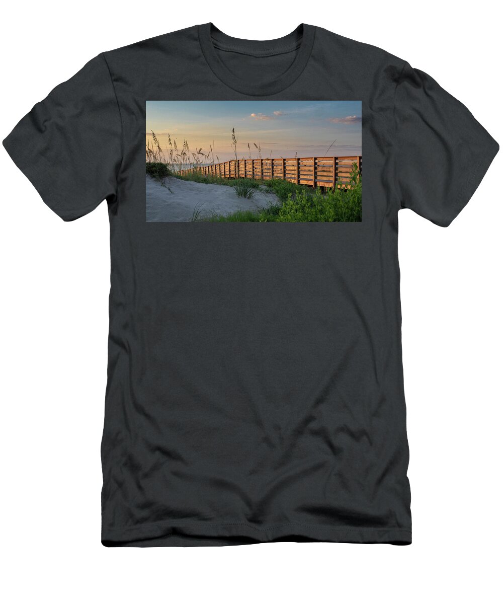 Georgia T-Shirt featuring the photograph Jekyll Island Beach at Sunrise by Louis Dallara