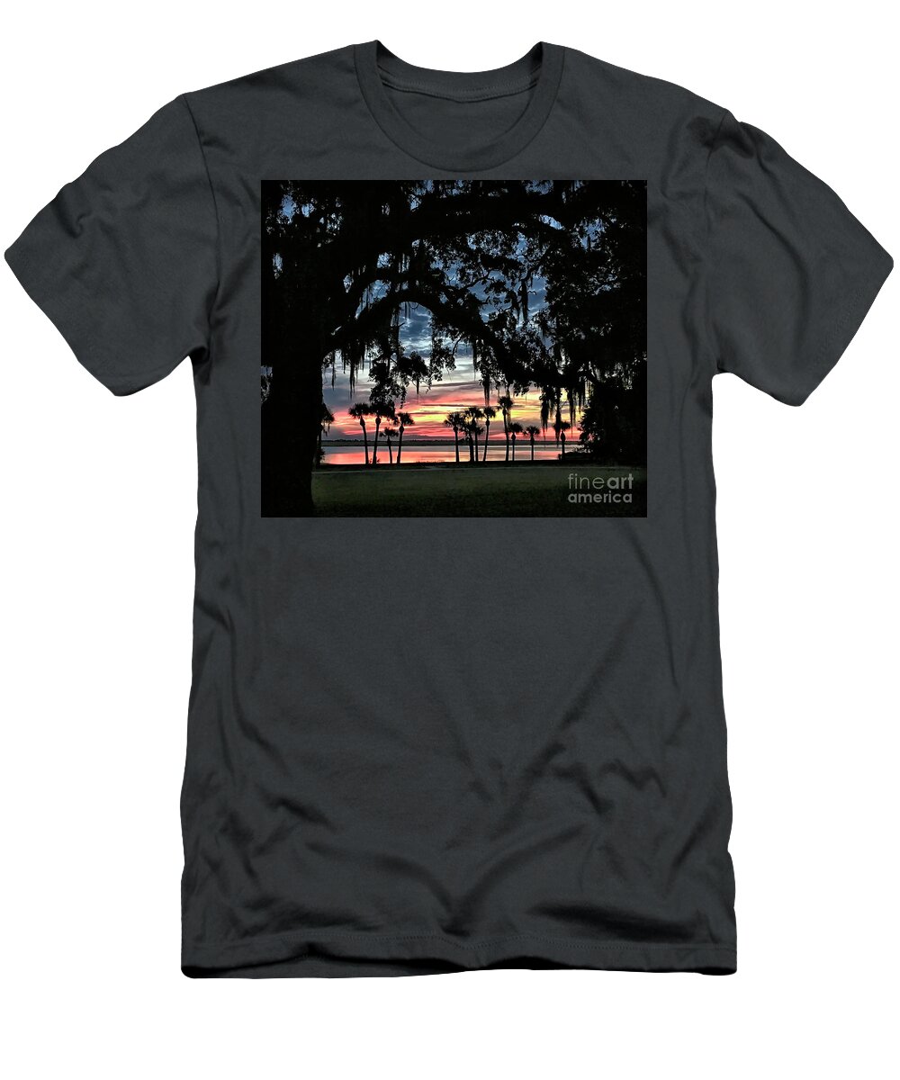 Sunset T-Shirt featuring the photograph Jekyll Island Georgia Sunset by Walt Foegelle