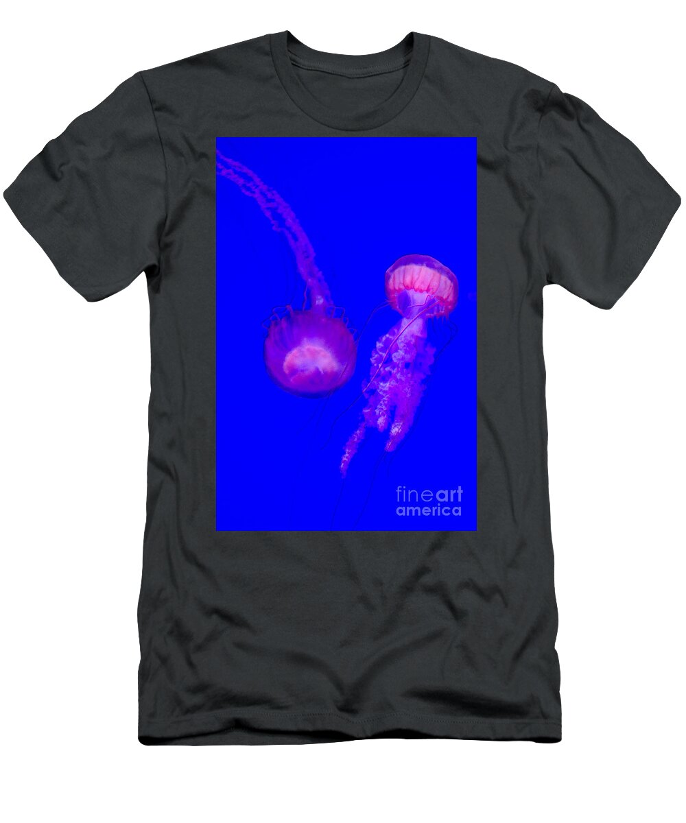 Jellyfish T-Shirt featuring the photograph Jellyfish Pair-8767 by Steve Somerville