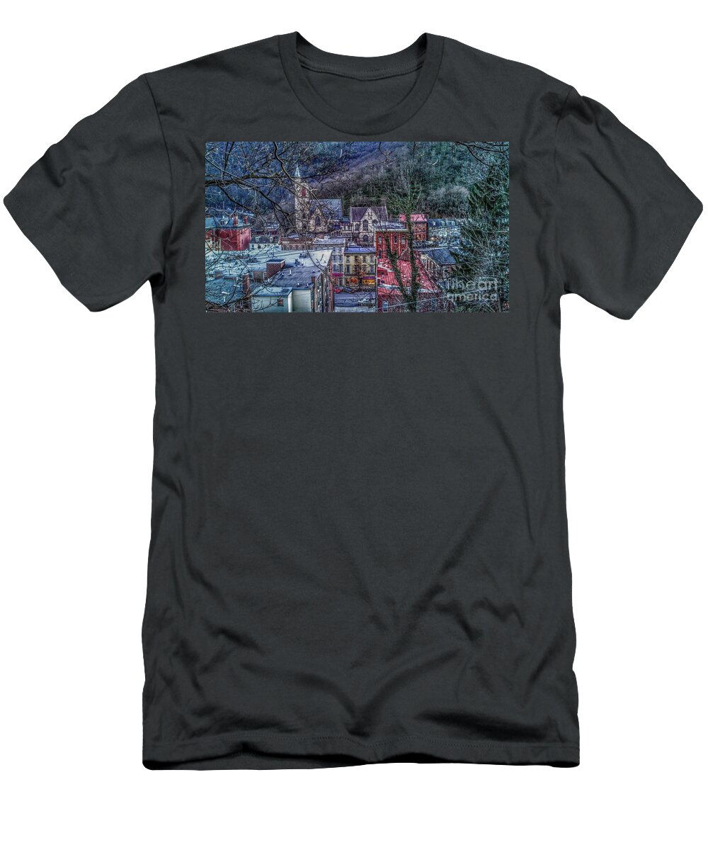 Jim Thorpe T-Shirt featuring the photograph Jim Thorpe Pennsylvania in Winter #1 by Christopher Lotito